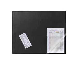Durable Desk Mat with Clear Overlay 650 x 520mm Black 7203/01
