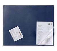 Durable Desk Mat with Transparent Overlay, 65 x 52cm, Dark Blue