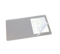 Durable Desk Mat with Transparent Overlay in Grey | 53 x 40cm | Pack of 1 | Comfortable To Use | Ideal for Keeping Small Notes & Reminders Close to Hand