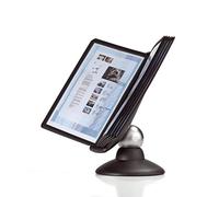 Durable Display Panel Desk Unit Sherpa Motion A4, 10 Panels, Black | Rotating Reference System with 360 Degree Rotation, Reading Angle 25 to 75 Degrees, 10 Tabs, Made in Germany