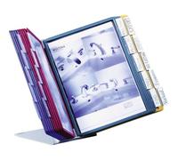 Durable Display Panel Desk Unit Vario A4, 20 Panels, Assorted Colours | Reference System with Metal Base, 20 Panels and Index Tabs, Holds 40 A4 Sheets, Anti-Glare and Copy-Proof, Made in Germany