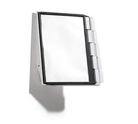 Durable Display Panel Wall Unit Sherpa A4, 10 Panels, Black and Grey | Wall-Mounted Holder with Strong Plastic Bracket, Holds 20 Sheets, Anti-Glare and Copy-Proof, Made in Germany