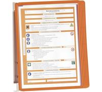Durable Vario Wall 5 555109 Wall-Mounted Display Rack Orange with 5 A4 Display Sheets Orange