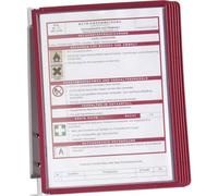 Durable Display Panel Wall Unit Vario A4, 5 Panels, Red | Reference System with Metal Wall Bracket, 5 Panels and Index Tabs, Holds 10 Sheets, Anti-Glare, Made in Germany