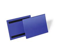 Durable Magnetic Ticket Label Holder Document Pockets, 50 Pack, A5 Blue
