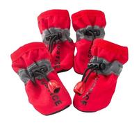 Durable Dog Boots Protector Set of Four With Comfortable Non Slip Sole Design For All Weather Outdoor Walking (Watermelon Red, B)