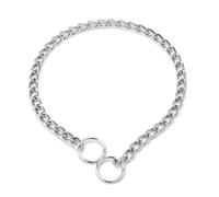Durable Dog Chain Collar, 55cm Metal Choke Chain for Dogs, Adjustable Anti-Chew Silver Pet Necklace for Medium & Large Dogs, Strong Training Collar for Outdoor Walking