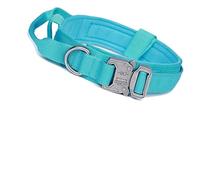 Durable Dog Collar Leash Set Adjustable Pet Medium Large German Shepherd Training Accessories(Blue,L)