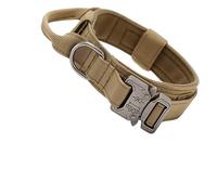 Durable Dog Collar Leash Set Adjustable Pet Medium Large German Shepherd Training Accessories(Khaki,Xl)