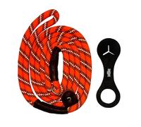Durable Dog Lead with Adjustable Loop, 150cm Long, Nylon, Tangle-Free, Weather Resistant, Free Poop Bag Holder, Orange/Black, Ideal for Walking & Training
