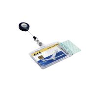 Durable Dual Security Pass Holder with Badge Reel Clear (Pack of 10) 8224/19