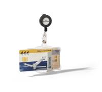 Durable DUO 2 Card Security Pass ID Holders with Badge Reel | 25 Pack | Clear