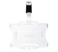 Durable Duo Security Pass Holder 54 x 85 mm Transparent | Holds Up to 2 ID/Secur