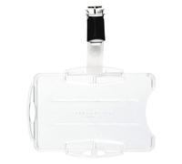 Durable Duo Security Pass Holder 54 x 85 mm Transparent | Holds Up to 2 ID/Security Cards | Pack of 25 | Ideal for Holding Swipe Cards, ID Cards, etc.