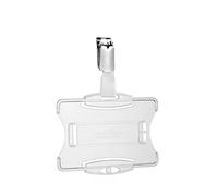 Durable Duo Security Pass Holder 54 x 85 mm Transparent | Holds Up to 2 ID/Security Cards | Pack of 25 | Ideal for Holding Swipe Cards, ID Cards, etc.