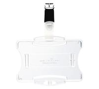 Durable Duo Security Pass Holder 54 x 85 mm Transparent | Holds Up to 2 ID/Security Cards | Pack of 25 | Ideal for Holding Swipe Cards, ID Cards, etc.