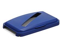 Durable DURABIN 60 Hinged Lid with Paper Slot | Designed for DURABIN 60 Recycling Waste Bin | Blue, 515 x 285 x 70mm