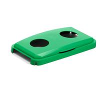 Durable DURABIN 60L Hinged Bin Lid with Two Holes for Cans/Bottles | Green