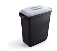 Durable DURABIN ECO 80% Recycled Plastic Waste Recycling Bin 60 Litre Rectangular Black with Grey ECO Lid - VEH2023022