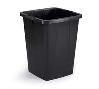 Durable DURABIN ECO 90 Litre Recyled Plastic Waste Bin with Easy Grip Handles | Freezer Safe Recycling Dustbins for Kitchens and Workshops | Black