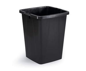 Durable DURABIN ECO 90 Litre Recyled Plastic Waste Bin with Easy Grip Handles | Freezer Safe Recycling Dustbins for Kitchens and Workshops | Black