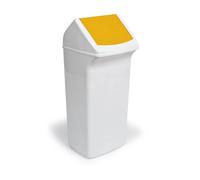 Durable DURABIN Plastic Waste Recycling Bin Rectangular 40 Litre with Yellow Lid