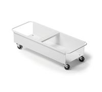 Durable DURABIN Square 2X 40L Robust Steel Wheel Bin Trolley | White