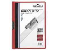 DURACLIP 30 Sheet Document Metal Clip File Folder - 25 Pack - A4 Red Durable Red One Size