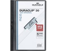 Durable Duraclip 30 A4 Clip Folder - Holds Up To 30 Sheets Of A4 Paper - Strong Metal Sprung Clip - Pack Of 25 Black Colour