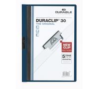 Durable DURACLIP 30 A4 Clip Folder - Holds Up to 30 Sheets of A4 Paper - Strong Metal Sprung Clip - Pack of 25 Midnight Blue Colour Folders for Organising Documents