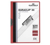 Durable Duraclip 30 report cover Red. Transparent PVC