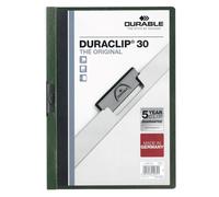 Durable DURACLIP 30 Sheet Document Clip File Folder | 25 Pack | A4 Dark Green
