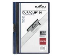 Durable DURACLIP 30 Sheet Document Clip File Folder | 25 Pack | A4 Midnight Blue