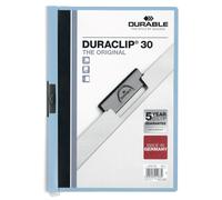 Durable DURACLIP 30 Sheet Document Metal Clip File Folder | 25 Pack | A4 Blue