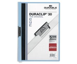 Durable DURACLIP 30 Sheet Document Metal Clip File Folder | 25 Pack | A4 Blue