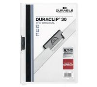 Durable DURACLIP 30 Sheet Document Metal Clip File Folder | 25 Pack | A4 White