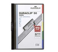 Durable DuraClip 50 Index Folder with 5-Part Divider for 1-50 Sheets A4 - Black Ref 2234/01 (Pack of 25)
