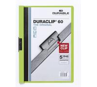 Durable DURACLIP 60 A4 Clip Folder - Holds Up to 60 Sheets of A4 Paper - Strong Metal Sprung Clip - Pack of 25 Green Colour Folders for Organising Documents
