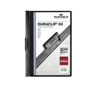 DURACLIP 60 Sheet Document Metal Clip File Folder - 25 Pack - A4 Black Durable Black One Size