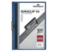 Durable DURACLIP 60 Sheet Document Clip File Folder | 25 Pack | A4 Dark Blue