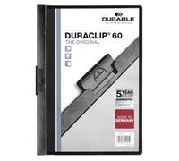 Durable Duraclip 60 Sheet Document Metal Clip File Folder - 25 Pack - A4 Black, Black