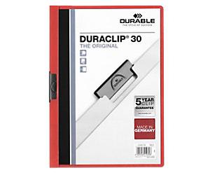 DURABLE Duraclip Clip File 30 Sheets A4 Red