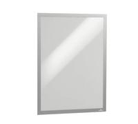 Durable DURAFRAME A2 Magnetic Frame Self Adhesive Plastic Display Holder with UV Resistant Clear Cover Silver Peel & Stick Frame for Posters Notices Certificates Photos