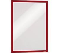 DURABLE DURAFRAME A3 Display Frame Adhesive Red Adhesive PVC (Polyvinyl Chloride) 4873-03 32.5 (W) x 0.4 (D) x 44.8 (H) cm 487303 Pack of 2