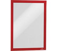 DURABLE DURAFRAME A4 Display Frame Adhesive, Magnetic Red PVC (Polyvinyl Chloride) 487203 23.4 (W) x 0.6 (D) x 32.6 (H) cm Pack of 2