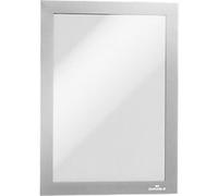 DURABLE DURAFRAME A5 Display Frame Adhesive Silver Adhesive Magnetic 487123 23.6 (W) x 17.6 (H) cm Pack of 2