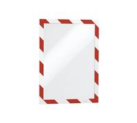 Durable DURAFRAME Adhesive Magnetic Hazard Frame | 2 Pack | A4 Red & White