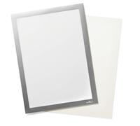 Durable 496823 Duraframe Grip, Hook and Look Magnetic Display Frame, A4 - Silver, Pack of 1