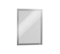 DURABLE DURAFRAME A4 Display Frame Adhesive, Magnetic Silver PVC (Polyvinyl Chloride) 487223 23.4 (W) x 0.6 (D) x 32.6 (H) cm Pack of 2