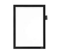 Durable DURAFRAME Note Self-Adhesive Magnetic Frame | A4 Format in Black | Pack of 1 Frames | Includes Universal Pen Holder |
